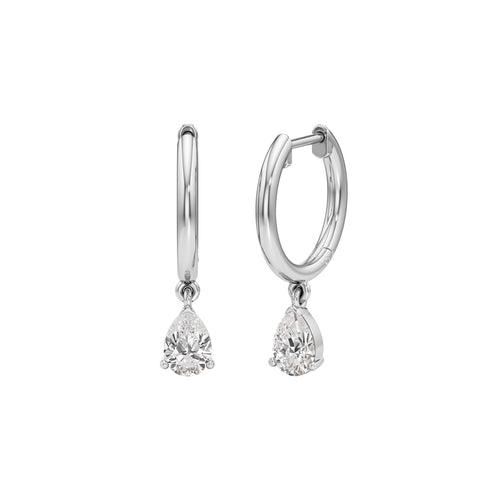 100Ct Pear ShapeHoops Earrings