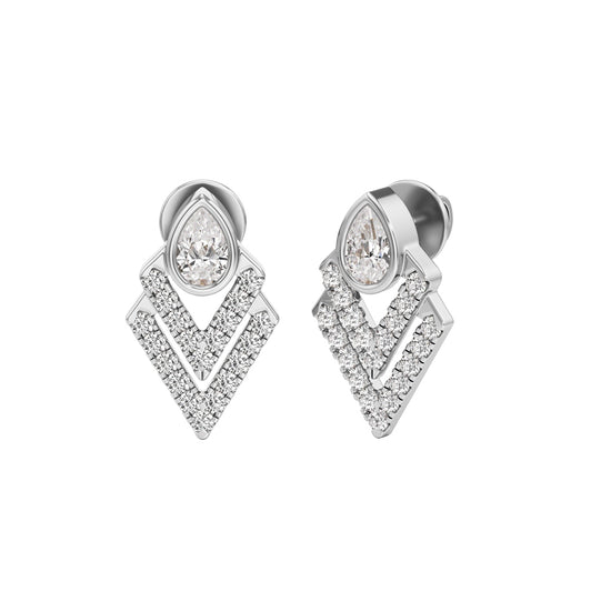 1Ct Pear Shape,Fancy Studs Earrings