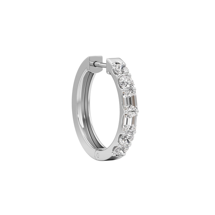 1.75Ct Emerald Shape Hoops Earrings