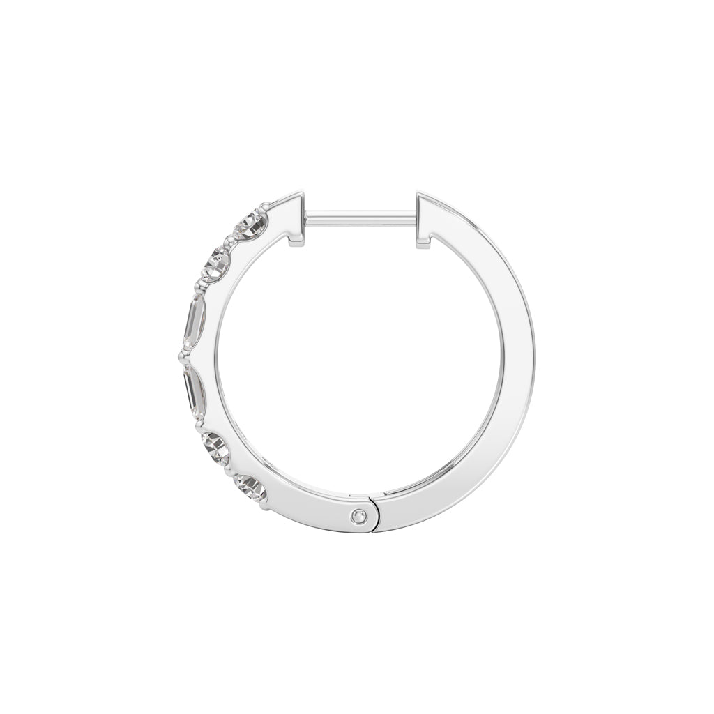 1.75Ct Emerald Shape Hoops Earrings