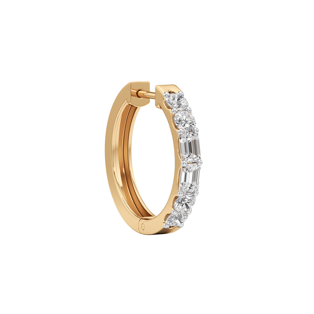 1.75Ct Emerald Shape Hoops Earrings