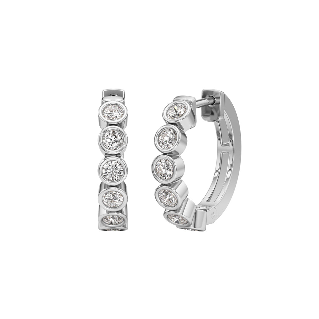 1.25Ct Round Shape,Hoops Earrings