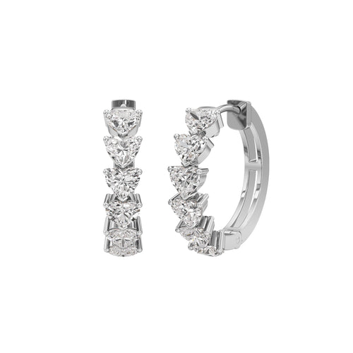300Ct Heart ShapeHoops Earrings