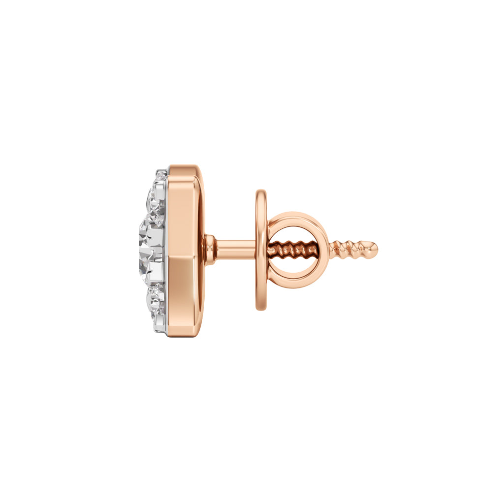 1.00Ct Round Shape Fancy Studs Earrings