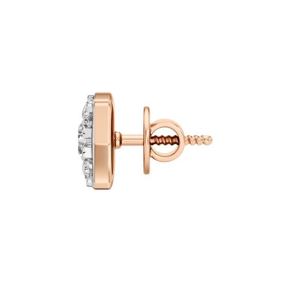 1.00Ct Round Shape Fancy Studs Earrings