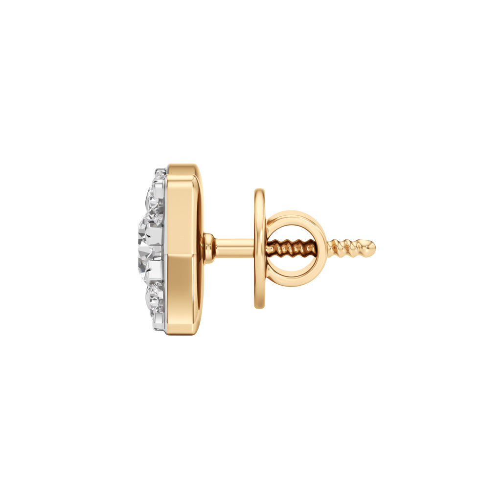 1.00Ct Round Shape Fancy Studs Earrings