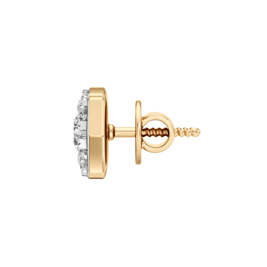 1.00Ct Round Shape Fancy Studs Earrings