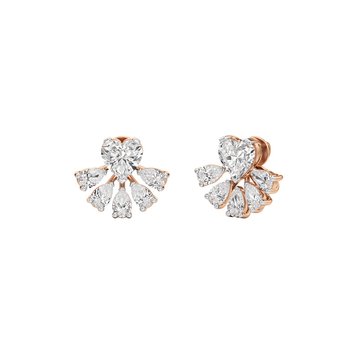 6.50Ct Heart Shape Fancy Studs Earrings