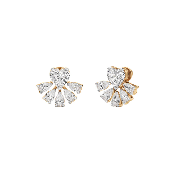 6.50Ct Heart Shape Fancy Studs Earrings