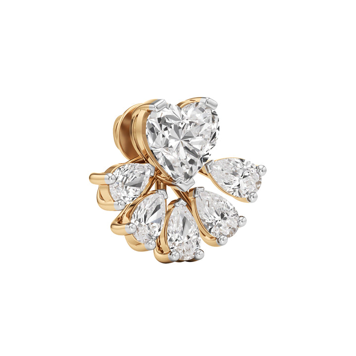 6.50Ct Heart Shape Fancy Studs Earrings