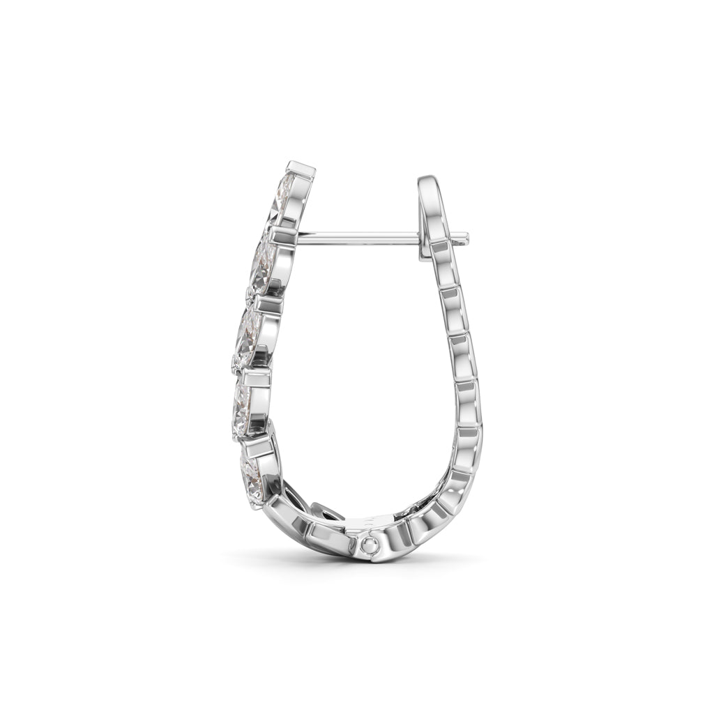 1.75Ct Marquise Shape Hoops Earrings