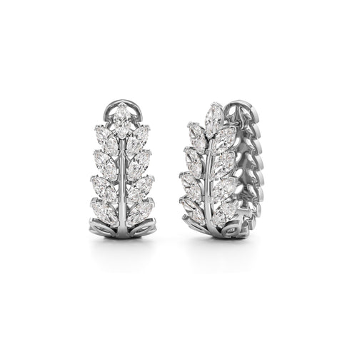 175Ct Marquise Shape Hoops Earrings