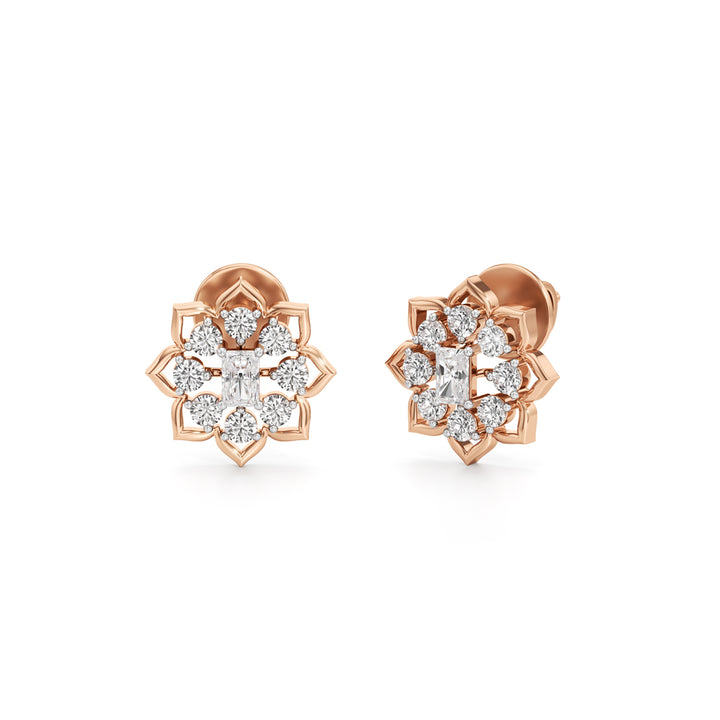 Lustrous Round & Radiant Studs