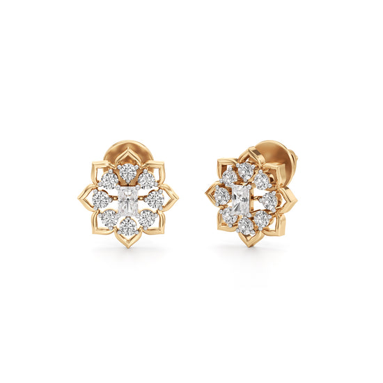 Lustrous Round & Radiant Studs