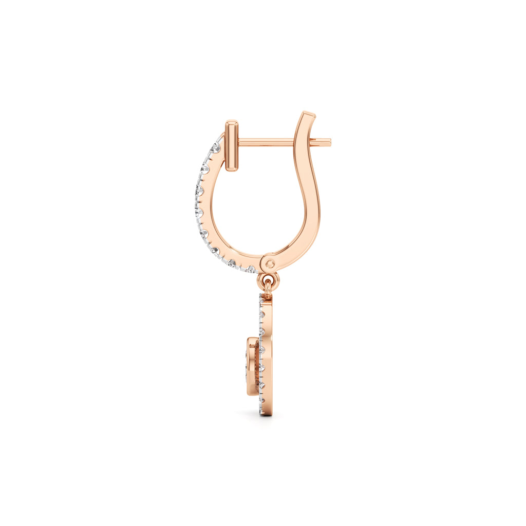 Gleaming Hoop Diamond Gold Earrings