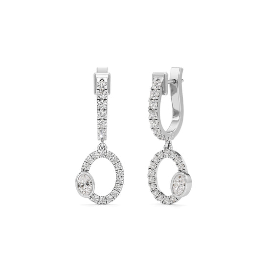 Gleaming Hoop Diamond Gold Earrings