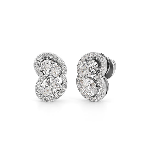 150Ct Fancy Stud Diamond Gold Earrings