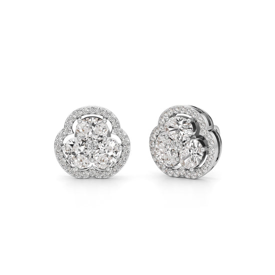 Fancy Stud Diamond Gold Earrings