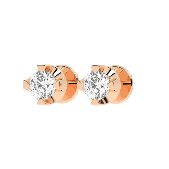 Classic Platinum Round Diamond Stud Earrings