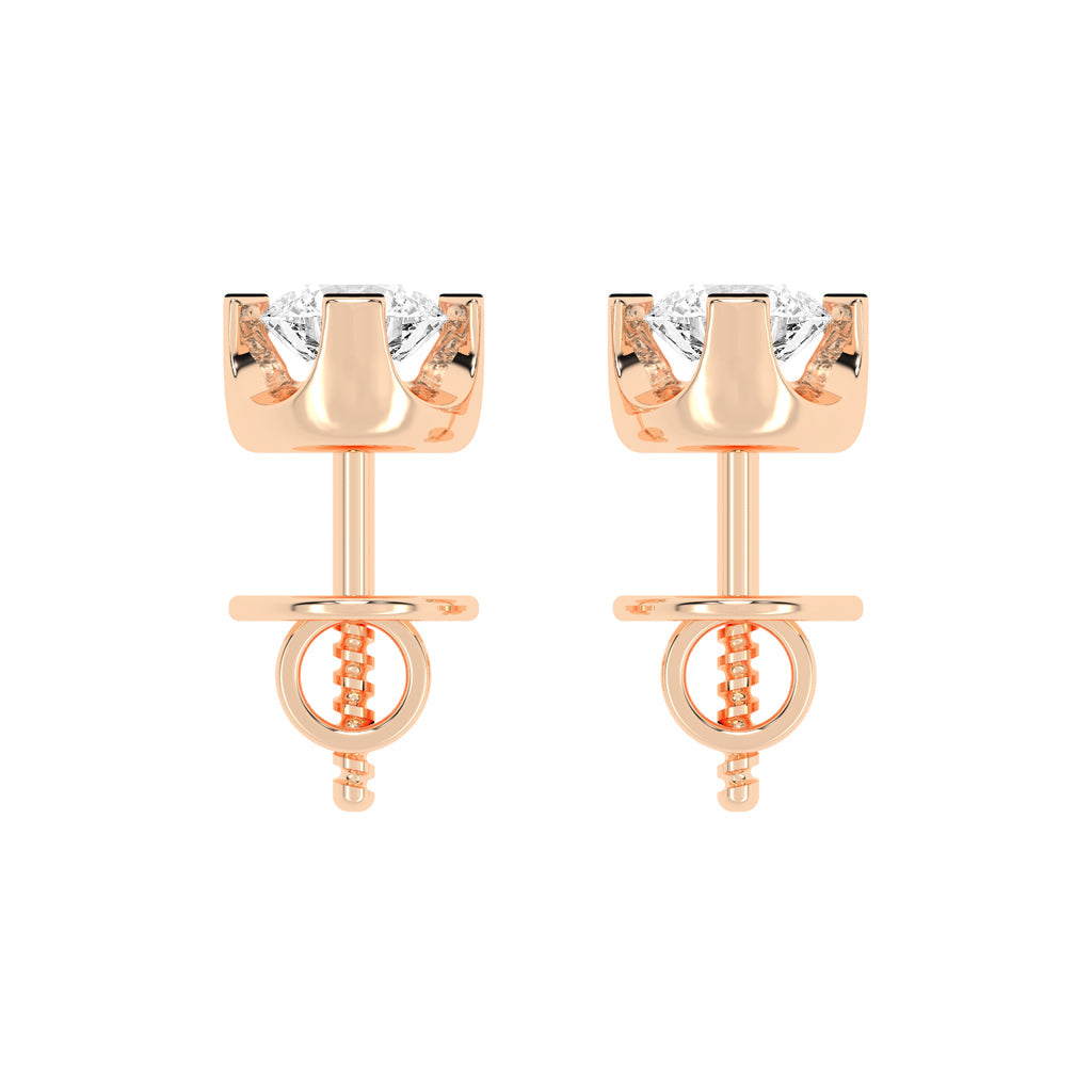 Classic Platinum Round Diamond Stud Earrings