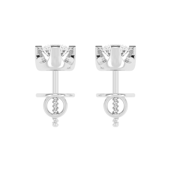 Classic Platinum Round Diamond Stud Earrings