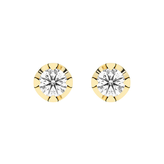 Classic Platinum Round Diamond Stud Earrings