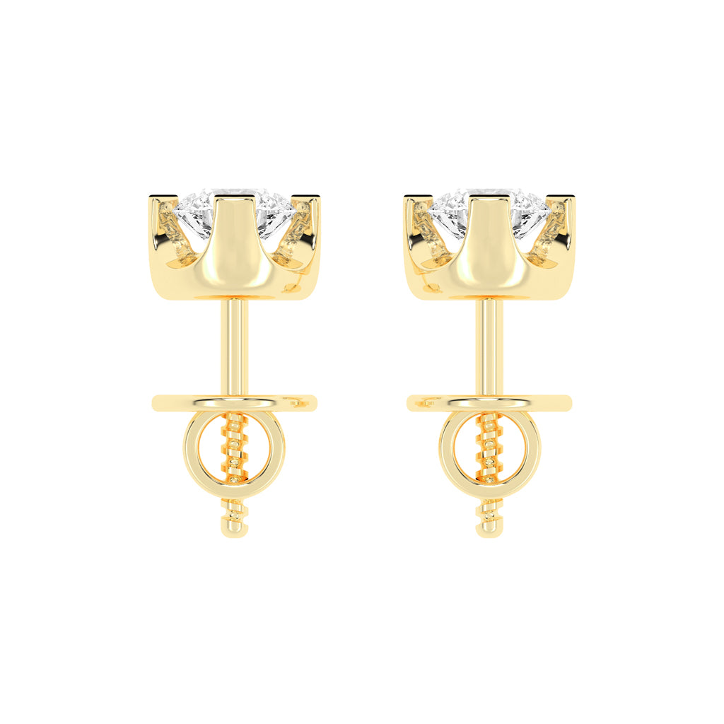 Classic Platinum Round Diamond Stud Earrings