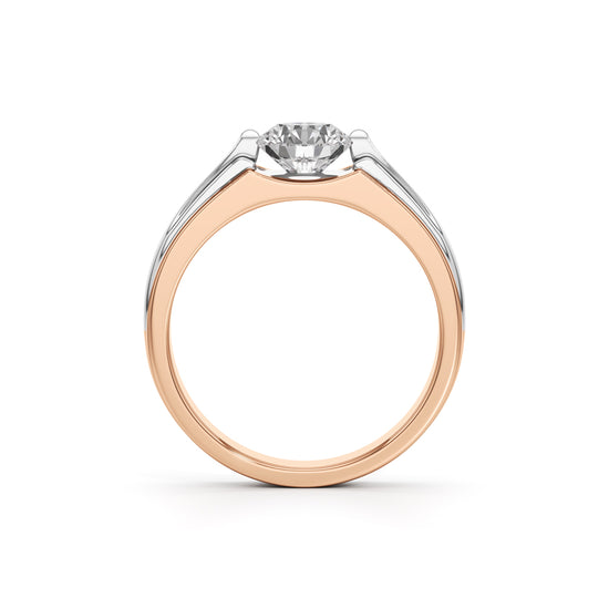 Majestic Dual-Tone Solitaire Diamond Ring for Men