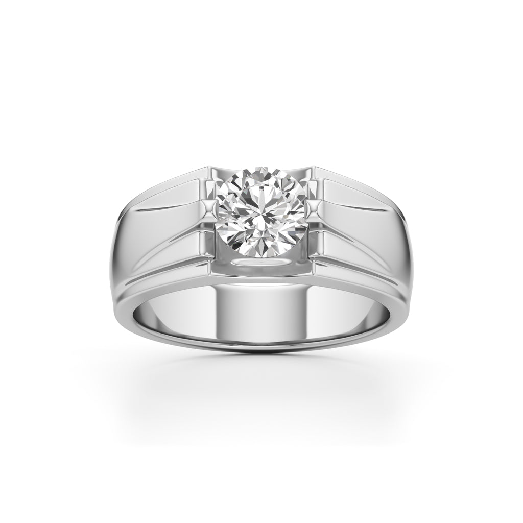 Majestic Dual-Tone Solitaire Diamond Ring for Men