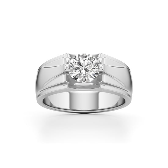 Majestic Dual-Tone Solitaire Diamond Ring for Men