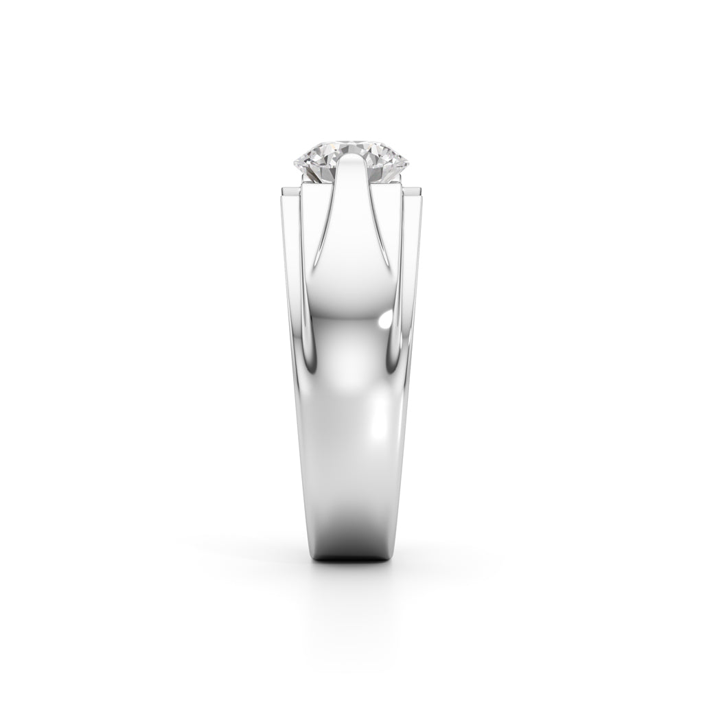 Majestic Dual-Tone Solitaire Diamond Ring for Men