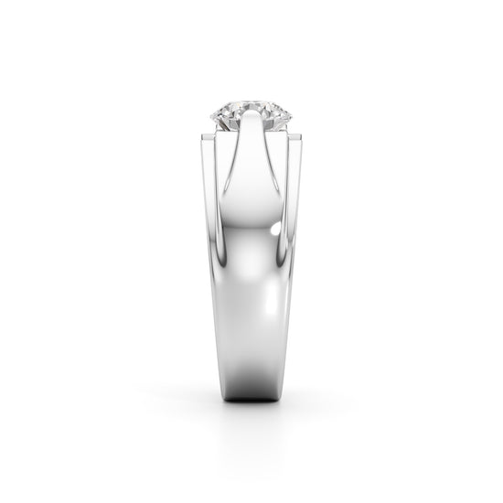 Majestic Dual-Tone Solitaire Diamond Ring for Men