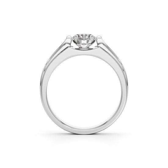 Majestic Dual-Tone Solitaire Diamond Ring for Men