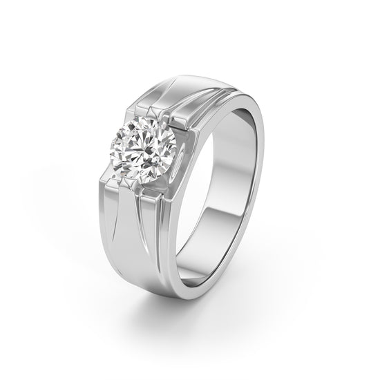 Majestic DualTone Solitaire Diamond Ring for Men