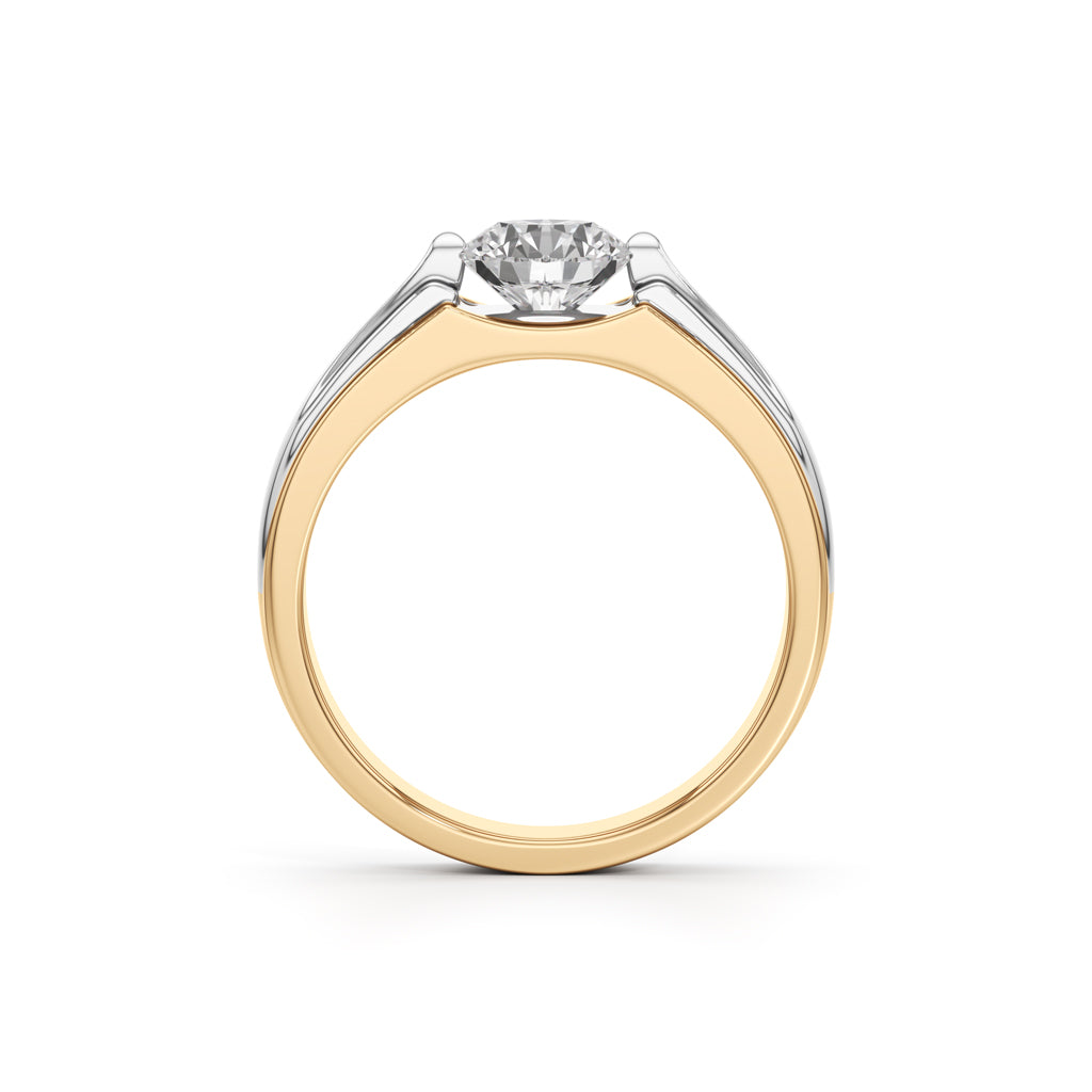 Majestic DualTone Solitaire Diamond Ring for Men