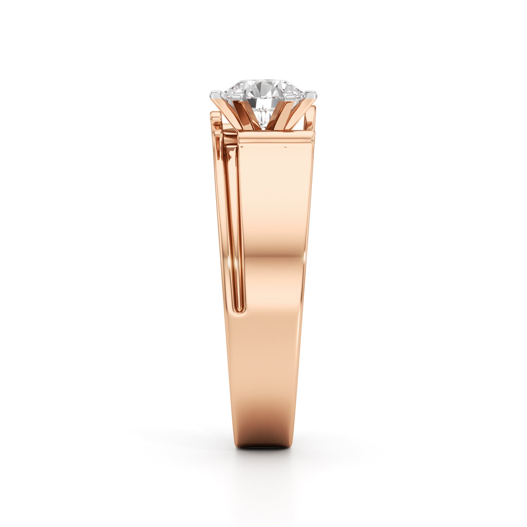 Imperial Radiance Solitaire Ring with Lab-Grown Diamond for Men