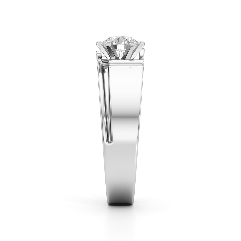 Imperial Radiance Solitaire Ring with Lab-Grown Diamond for Men
