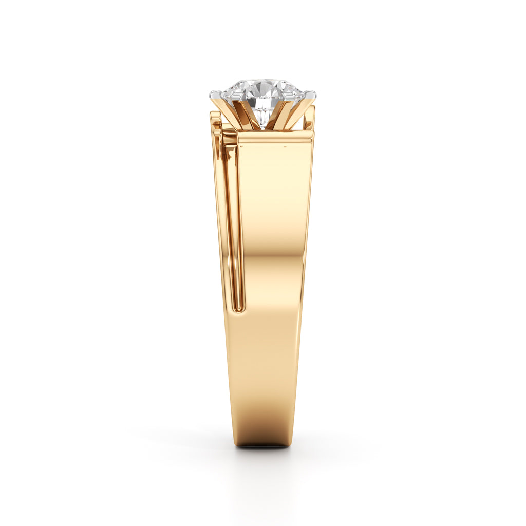 Imperial Radiance Solitaire Ring with Lab-Grown Diamond for Men