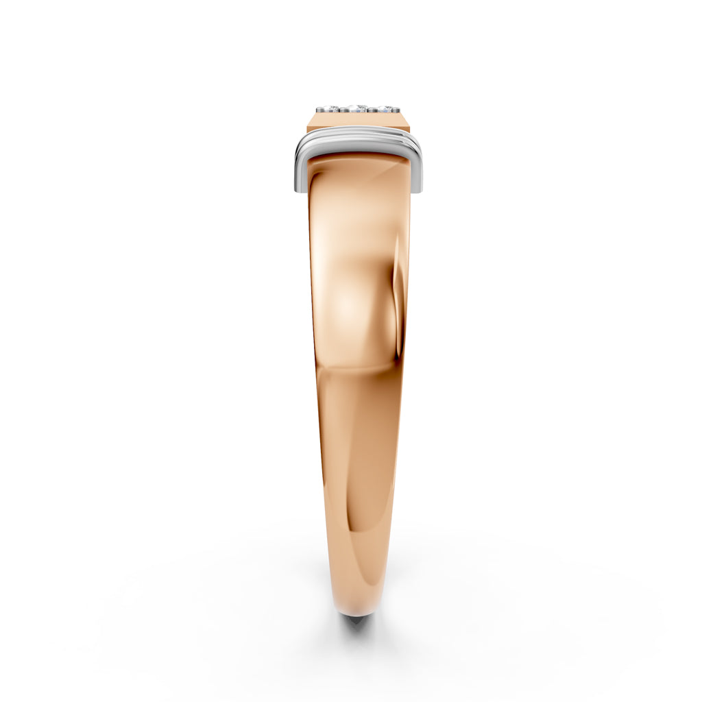 Dual-Tone Gold Brilliant Cluster Diamond Ring