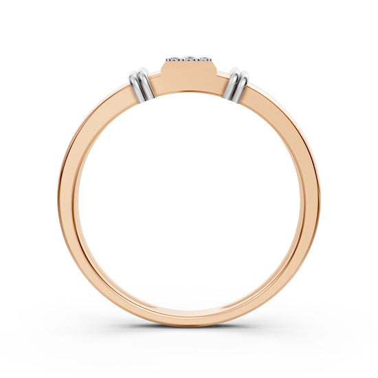 Dual-Tone Gold Brilliant Cluster Diamond Ring