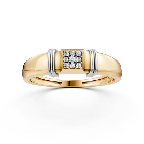 Dual-Tone Gold Brilliant Cluster Diamond Ring