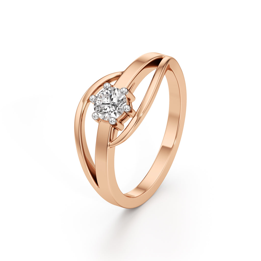 Delavia Freeform Round Cut Delicate Ring