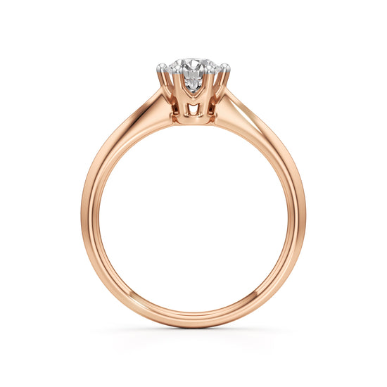 Crystellea 050Ct Six Prong Round Cut Solitaire Ring