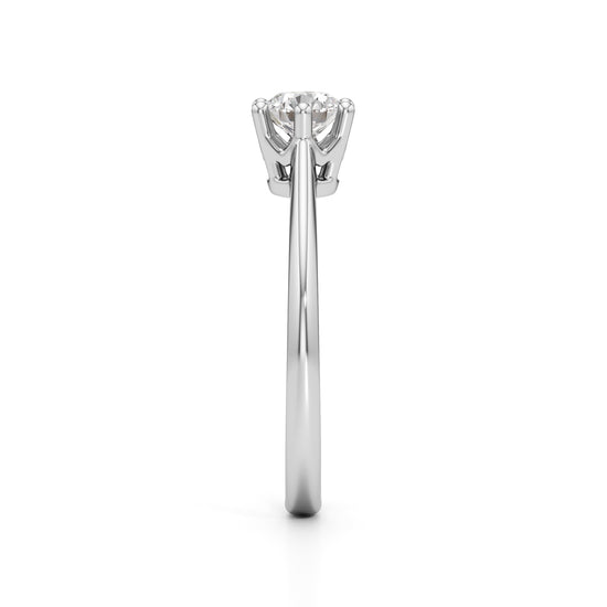 Crystellea 050Ct Six Prong Round Cut Solitaire Ring