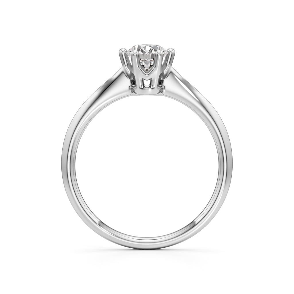 Crystellea 050Ct Six Prong Round Cut Solitaire Ring