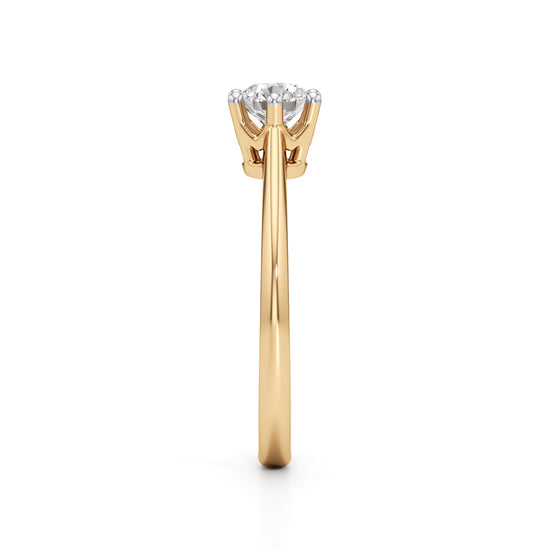 Crystellea 050Ct Six Prong Round Cut Solitaire Ring