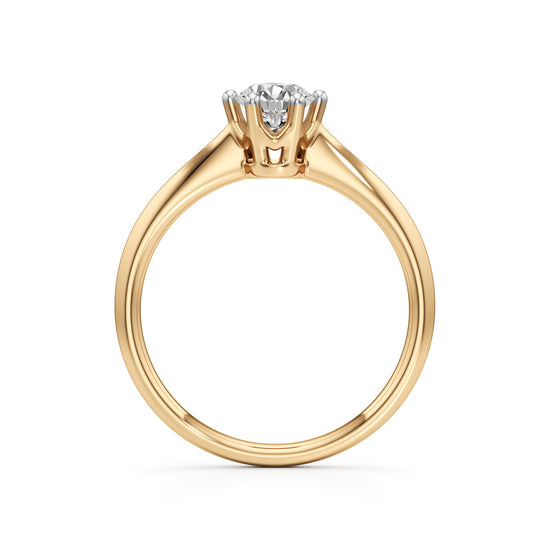 Crystellea 050Ct Six Prong Round Cut Solitaire Ring