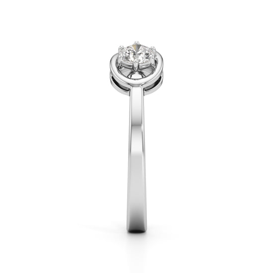 Delorielle Criss-Cross Round Cut Delicate Ring