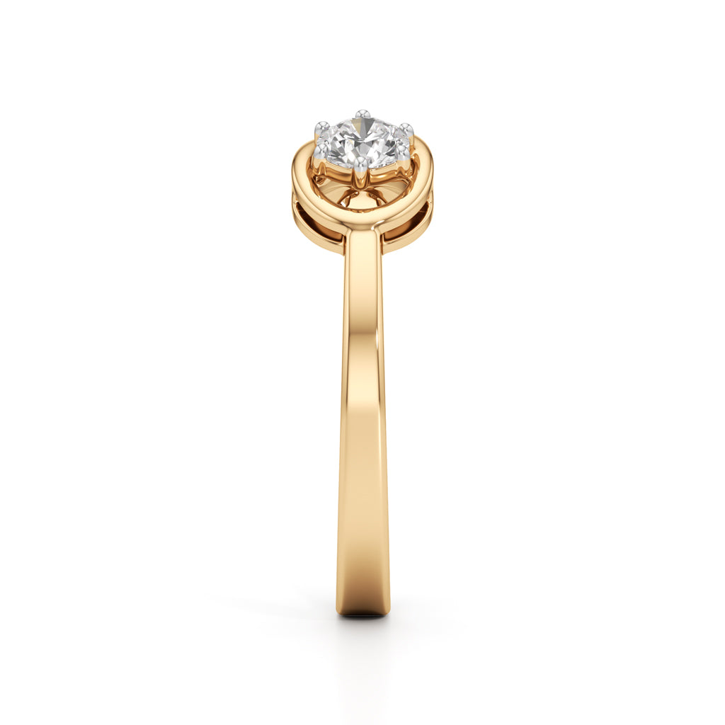 Delorielle Criss-Cross Round Cut Delicate Ring
