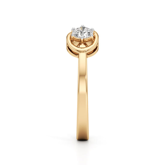 Delorielle CrissCross Round Cut Delicate Ring